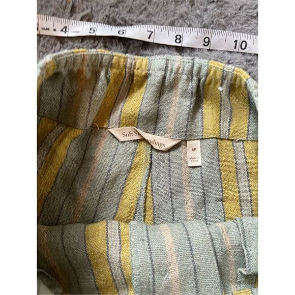 Soft Surroundings Caldera Striped Pants Linen Blend size 6 petite - Picture 4 of 6